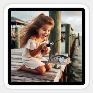 Girls love to fish Sticker